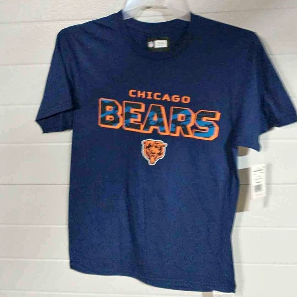 NFL Mens Chicago Bears T shirt Size Small Blue Relaxed Fit Sports Football